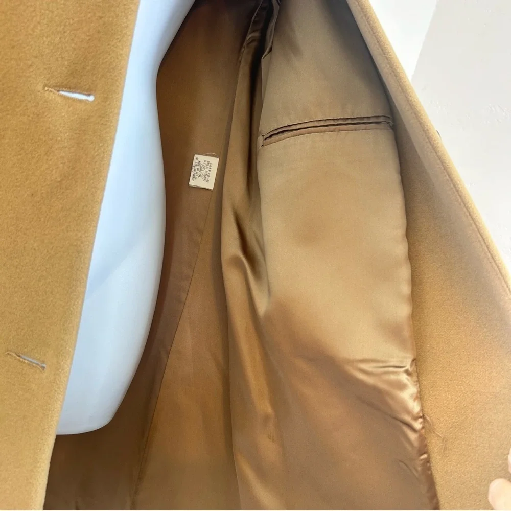 Pendleton Vintage Cashmere Wool Pea Coat Camel Womens Size 8P USA